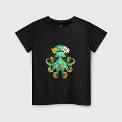 Детская футболка Мир - Зелёный Осьминог