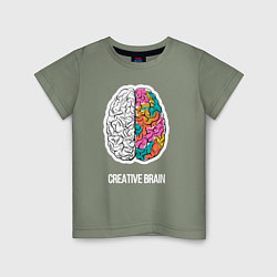 Футболка хлопковая детская Creative Brain, цвет: авокадо