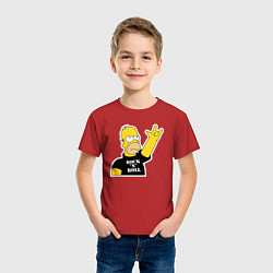 Футболка хлопковая детская Гомер Симпсон - Rock n Roll, цвет: красный — фото 2