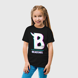 Футболка хлопковая детская Символ Beastars в стиле glitch, цвет: черный — фото 2