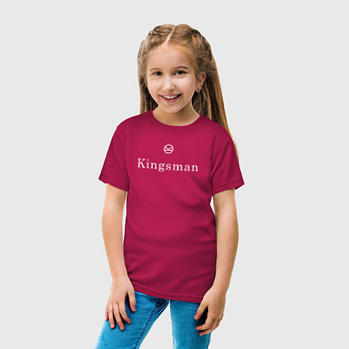Детская футболка Kingsman - логотип / Маджента – фото 4