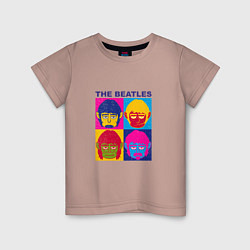 Футболка хлопковая детская The Beatles Monkeys, цвет: пыльно-розовый