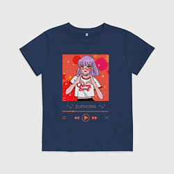 Футболка хлопковая детская Euphoria - player, цвет: тёмно-синий