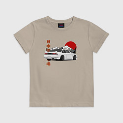 Футболка хлопковая детская Nissan Silvia S14 Sr20 Japan Car, цвет: миндальный