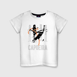 Футболка хлопковая детская Capoeira contactless combat, цвет: белый