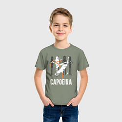Футболка хлопковая детская Capoeira - contactless combat, цвет: авокадо — фото 2
