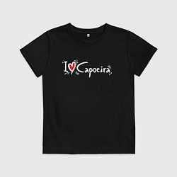 Футболка хлопковая детская I love Capoeira martial arts, цвет: черный