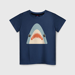 Футболка хлопковая детская Милая маленькая акула, цвет: тёмно-синий
