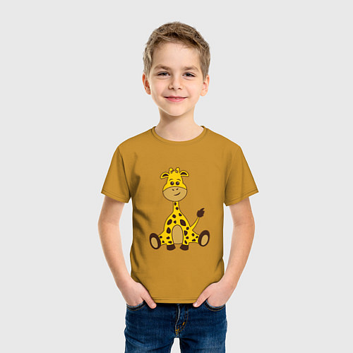 Детская футболка Детёныш жирафа / Горчичный – фото 3