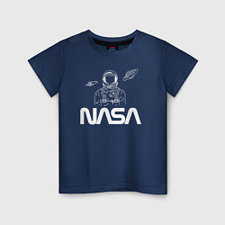 Футболка хлопковая детская Nasa - космонавт, цвет: тёмно-синий