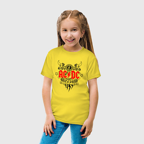 Детская футболка ACDC Black Ice с молниями / Желтый – фото 4