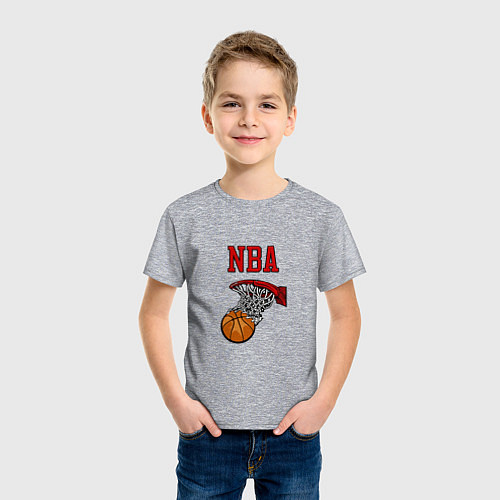 Детская футболка Basketball - NBA logo / Меланж – фото 3