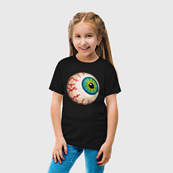 Футболка хлопковая детская Глаз зомби, цвет: черный — фото 2