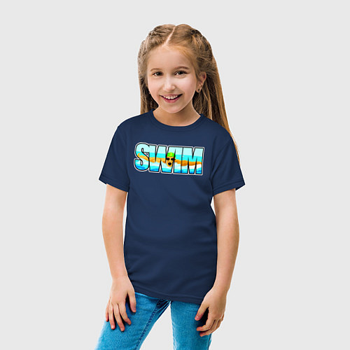 Детская футболка SWIM баттерфляй / Тёмно-синий – фото 4