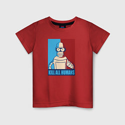 Футболка хлопковая детская Bender Futurama, цвет: красный