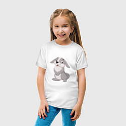 Футболка хлопковая детская Милашка Кролик, цвет: белый — фото 2