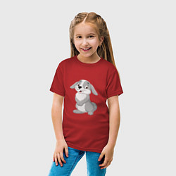 Футболка хлопковая детская Милашка Кролик, цвет: красный — фото 2