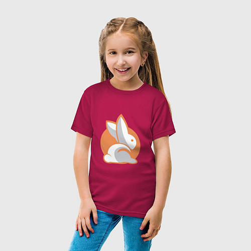 Детская футболка Orange Rabbit / Маджента – фото 4