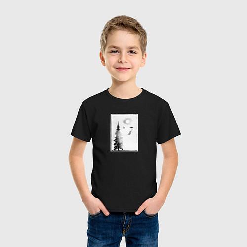 Детская футболка Лисье путешествие / Черный – фото 3