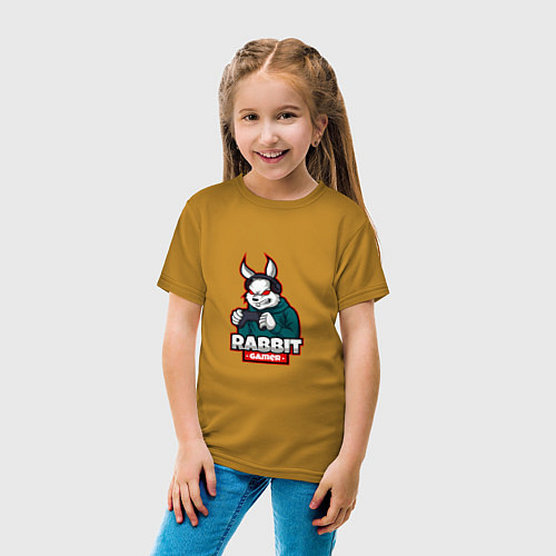 Детская футболка Rabbit Gamer / Горчичный – фото 4