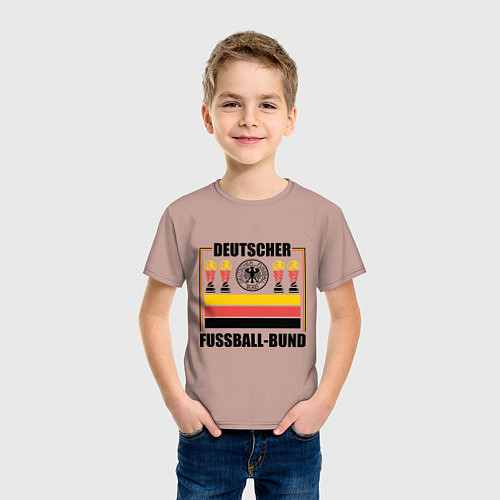 Детская футболка Германия 4х чемпион мира по футболу / Пыльно-розовый – фото 3