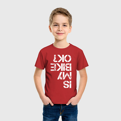 Детская футболка Мой велосипед в порядке? / Красный – фото 3