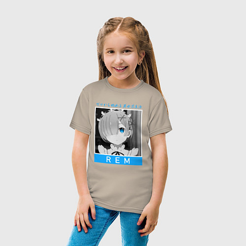 Детская футболка Рем - Re: Zero - С нуля / Миндальный – фото 4