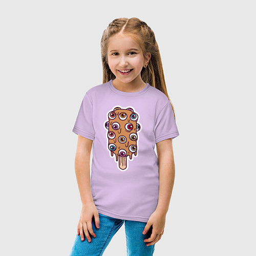 Детская футболка Зомби мороженое с глазами / Лаванда – фото 4