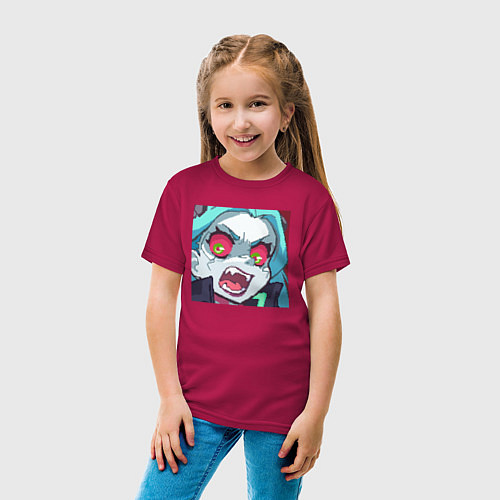 Детская футболка Ребекка пиксель / Маджента – фото 4