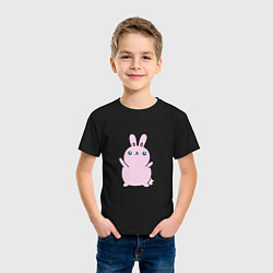 Футболка хлопковая детская Pink - Bunny, цвет: черный — фото 2