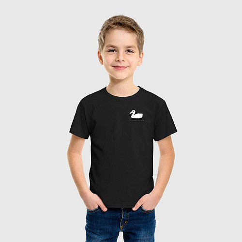 Детская футболка По течению как лебедь / Черный – фото 3