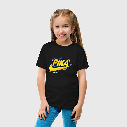 Детская футболка Пика и молнии / Черный – фото 4