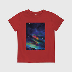 Футболка хлопковая детская Звездная рапсодия, цвет: красный
