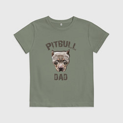 Футболка хлопковая детская Pitbull dad, цвет: авокадо