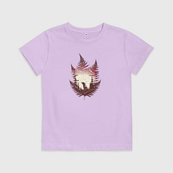 Футболка хлопковая детская Лисий папоротник, цвет: лаванда