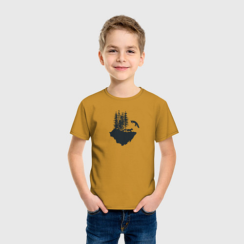 Детская футболка Лисий остров / Горчичный – фото 3