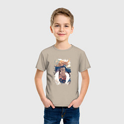 Футболка хлопковая детская Айз Валленштайн арт, цвет: миндальный — фото 2