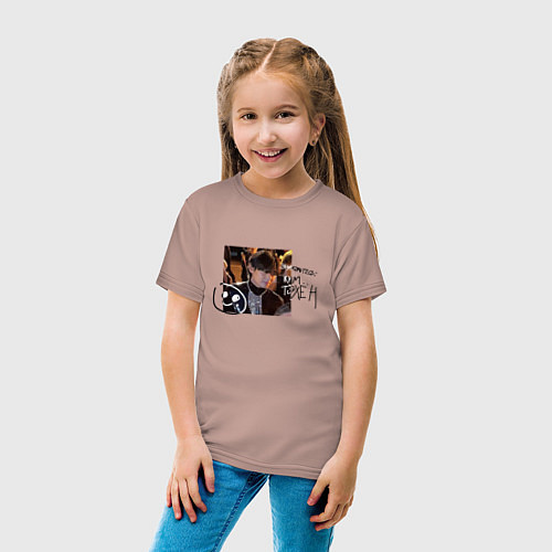 Детская футболка Знакомьтесь - Ким Тэхен / Пыльно-розовый – фото 4