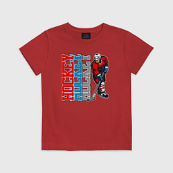 Футболка хлопковая детская Hockey Hockey Hockey, цвет: красный