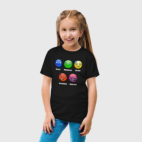 Детская футболка Geometry Dash - different demons / Черный – фото 4