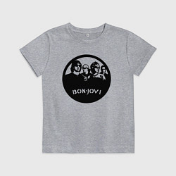 Футболка хлопковая детская Bon Jovi rock, цвет: меланж