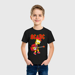 Футболка хлопковая детская AC DC Барт Симпсон, цвет: черный — фото 2