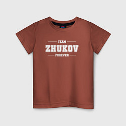 Футболка хлопковая детская Team ZHukov forever - фамилия на латинице, цвет: кирпичный