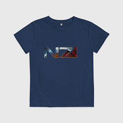 Футболка хлопковая детская Mass Effect N7 -Shooter, цвет: тёмно-синий