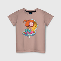 Детская футболка Русалочка и морская раковина