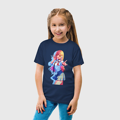 Детская футболка Марин Китагава - Фарфоровая кукла / Тёмно-синий – фото 4