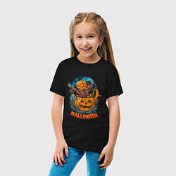 Футболка хлопковая детская Halloween Scarecrow, цвет: черный — фото 2