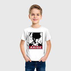 Футболка хлопковая детская Sung Jinwoo Arise, цвет: белый — фото 2