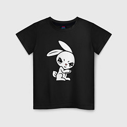 Футболка хлопковая детская Злобный кролик, цвет: черный