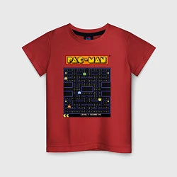 Футболка хлопковая детская Pac-Man на ZX-Spectrum, цвет: красный